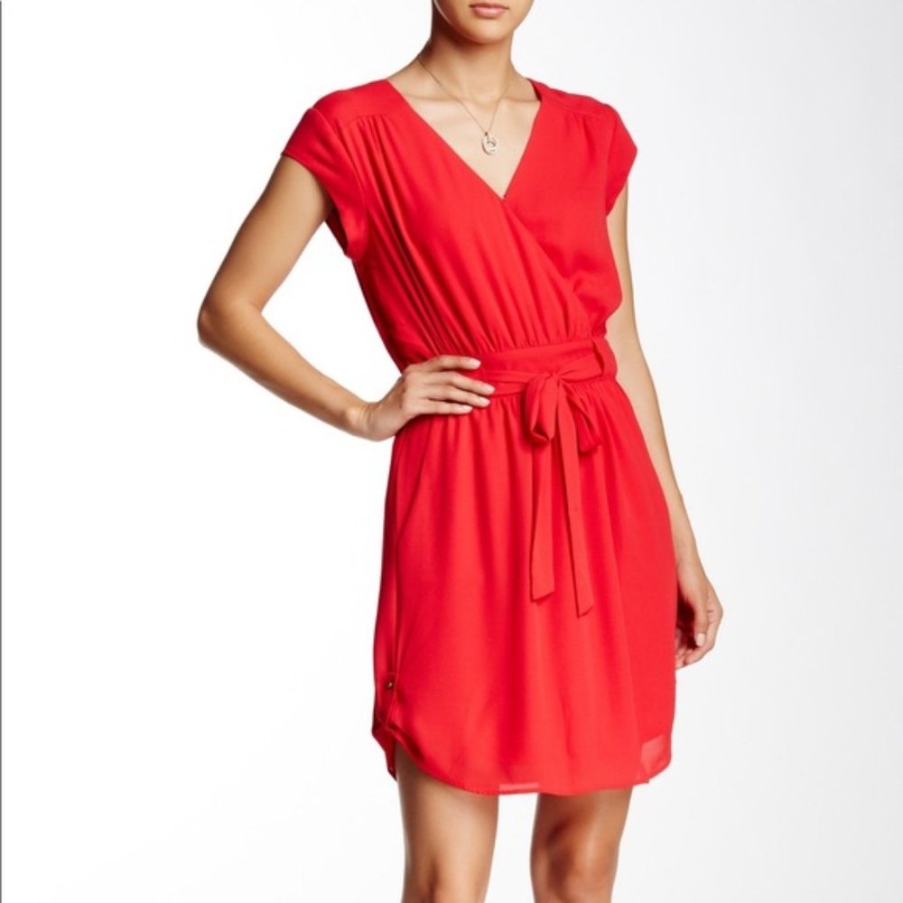 DR2 - Red V-Neck Dress
